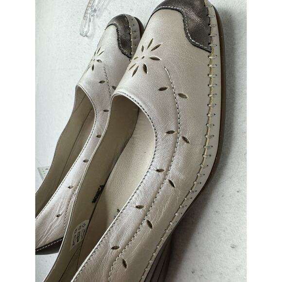 Spring Step Tan & Taupe Leather Shoes Women Size 40 / 7 Square‎ Toe - Picture 9 of 10